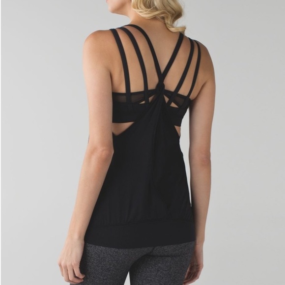 Lululemon Nouveau Limits Tank Top with Built in Sport Bra in Black Size 4 - Picture 3 of 10